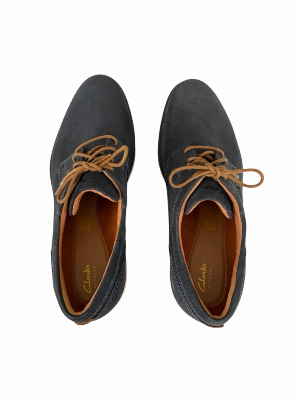 Clarks Mens Monahan Plain Navy Blue Nubuck Leather Casual Shoes 13M NWOB